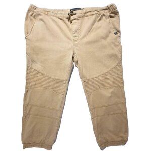 Akademiks Jogger Pants Men's 3XL Beige Stretch 4 Pockets Drawstring Waist Khaki
